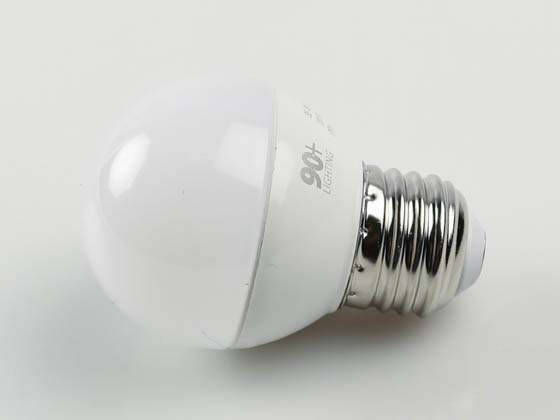 90+ Lighting SE-350.031 Dimmable 5W 2700K 92 CRI G-16.5 Frosted Globe LED Bulb, E26 Base, JA8 Compliant