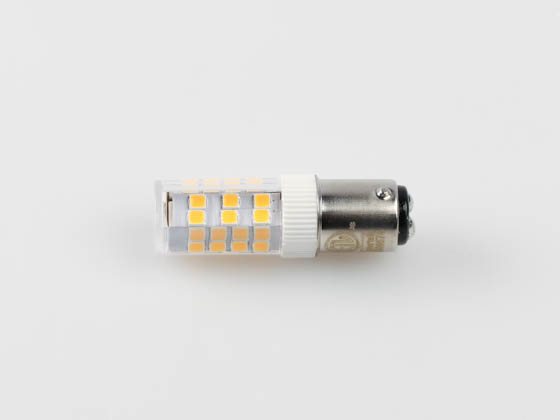 Bulbrite 770619 LED4DC/30K/D Dimmable 4.5W 120V 3000K T5 LED Bulb, BA15d Base, Enclosed Rated