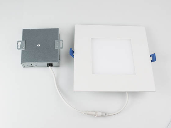 NaturaLED 9371 LED6DLS-80L9CCT3 Dimmable 12 Watt 90 CRI 6" Square Color Selectable 3000K/4000K/5000K Flat LED Downlight, JA8 Compliant