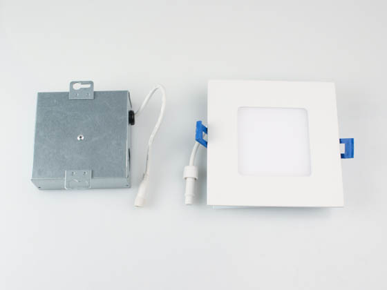 NaturaLED 9369 LED4DLS-60L9CCT3 Dimmable 9 Watt 90 CRI 4" Square Color Selectable 3000K/4000K/5000K Flat LED Downlight, JA8 Compliant