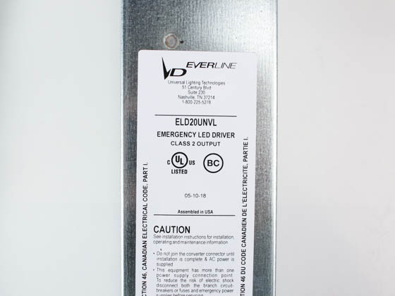 Everline ELD20UNVL000I Universal ELD20UNVL000I Emergency LED Driver, 20 Watts Output Power