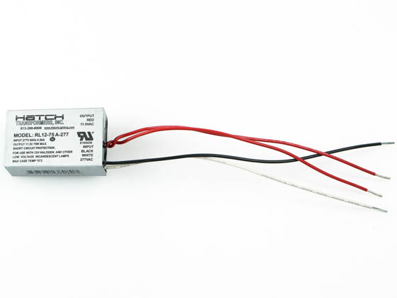 Hatch Transformers RL12-75A-277 Hatch 277V Step Down To 12V Class 2 Dimmable Transformer 75W
