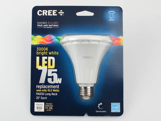 Cree Lighting BPAR30L-0803025C-12DE26-1C100 Cree Dimmable 10.5W 90 CRI 3000K 25° PAR30L LED Bulb