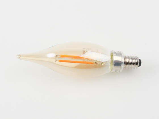 Bulbrite 776903 LED2CA10/21K/FIL-NOS/3 Dimmable 2.5W 2100K Vintage Decorative Filament LED Bulb, Enclosed Rated