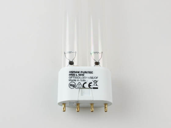 Sylvania 23401 GFT55DL/2G11/SE/OF Osram 55 Watt, 4-Pin Germicidal Long Single Twin Tube CFL Bulb