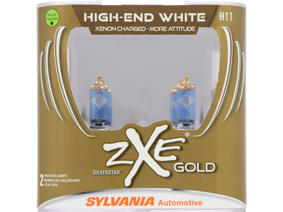 Sylvania 30772 H11SZG.PB2 EN-SP 2/SKU 4/BX 16/CS H11 zXe Gold Halogen Headlight and Fog Bulb