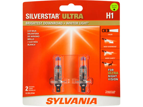 Sylvania 31358 H1SU.BP2 EN-SP 2/SKU 8/BX 80/CS H1 SilverStar Ultra High and Low Beam Headlight