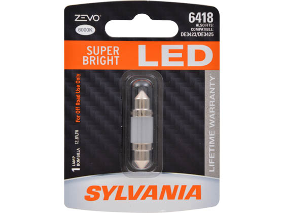 Sylvania 32722 ZEVO2 6418LED.BP EN-SP UPP 1/SKU 12/CS 6418 Zevo LED Mini Auto Bulb