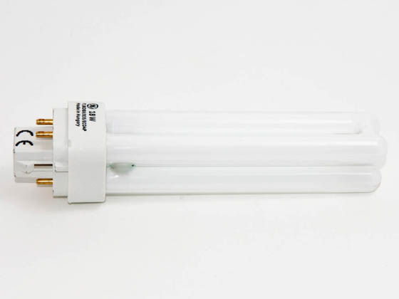 GE GE97600 F18DBX/835/4PL (4-Pin) 18W 4 Pin G24q2 Neutral White Double Twin Tube CFL Bulb