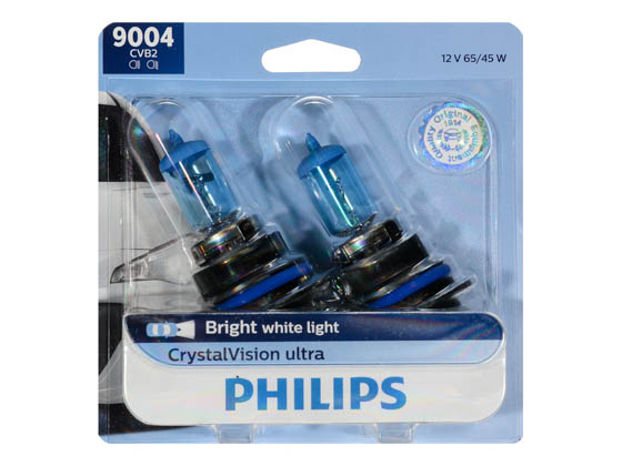 Philips Lighting 9004CVB2 Philips 9004 CrystalVision Ultra High and Low Beam Headlight