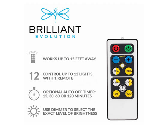 Brilliant Evolution BRRC153IR 3-Pack LED Puck Lights, Wireless/Battery Operated With Remote