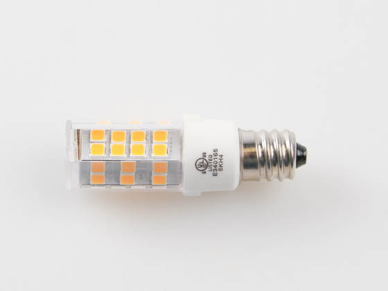 Bulbrite 770595 LED4E12/27K/120/D Dimmable 4.5W 120V 2700K T6 Clear LED Bulb, E12 Base, Enclosed Fixture Rated