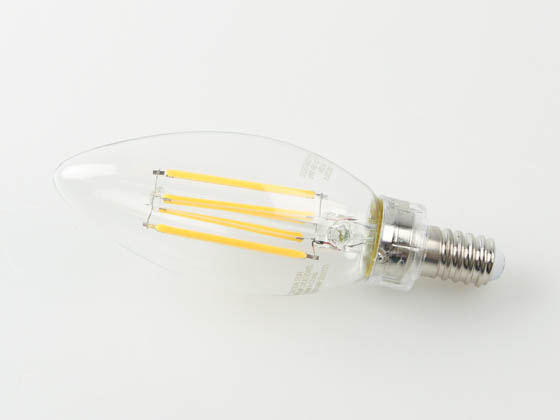 TCP FB11D2524E12SCL92 3W Dimmable B-11 AmberGlow LED 24K Filament Lamp, E12 Base, Clear Finish