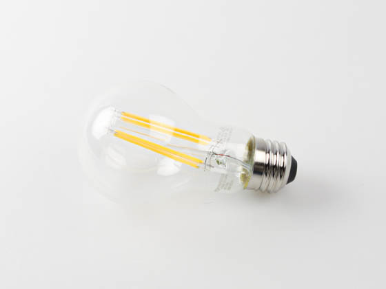 TCP FA19D6024E26SCL92 8W Dimmable A-19 AmberGlow LED 24K Filament Lamp. Clear Finish