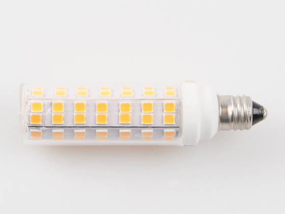 Bulbrite 770640 LED6E11/27K/120/D Dimmable 6.5W 120V 2700K T6 Clear LED Bulb, E11 Base, Enclosed Fixture Rated