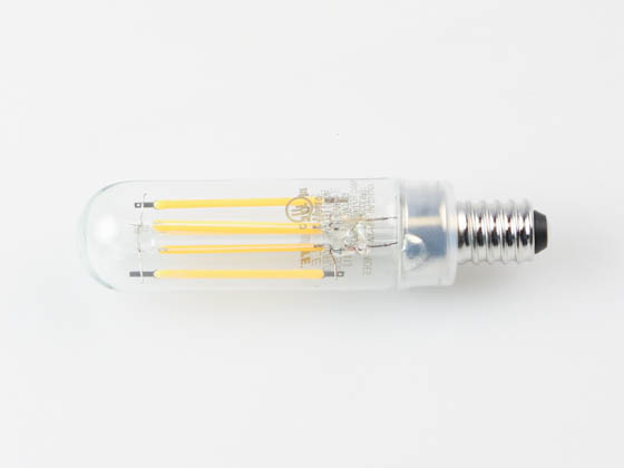 Bulbrite 776791 LED4T6/30K/FIL/3 4.5 Watt, T-6 LED Filament Bulb, 3000K, Clear Finish, Enclosed Rated, E12 Base