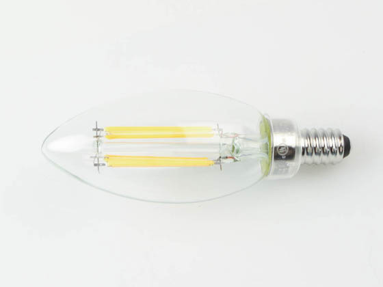 MaxLite 110562 EF3B10D930/JA81 Maxlite Dimmable 3 Watt 3000K B-10 Clear Filament LED Bulb, Enclosed and Wet Rated, JA8 Compliant