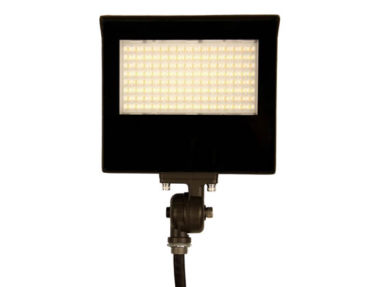 MaxLite 111755 MSF80UA-WCSBKTYPC Maxlite Slim LED Flood Fixture Adjustable Wattage (55/70/80W), Color, & Beam Angle Includes Photocell, Knuckle, & Yoke/Trunnion Mount