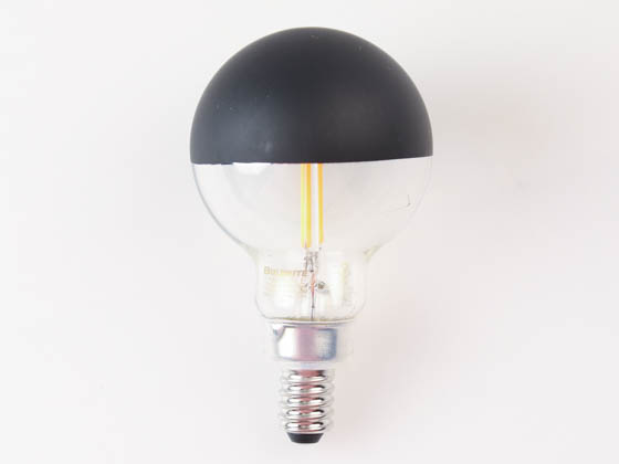 Bulbrite 776834 LED2G16/27K/FIL/HB/3 Dimmable 2.5W Half-Black G-16 LED Filament Bulb, 2700K, Candelabra (E12) Base