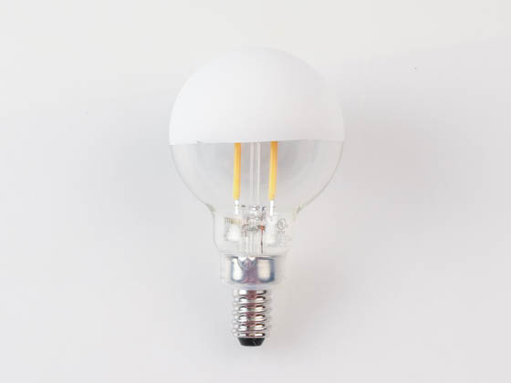 Bulbrite 776838 LED2G16/27K/FIL/HW/3 Dimmable 2.5W Half-White G-16 LED Filament Bulb, 2700K, Candelabra (E12) Base