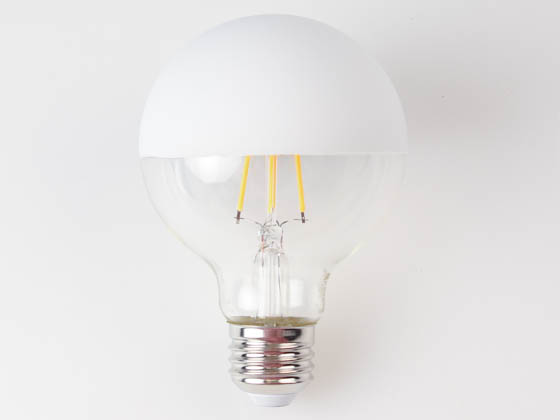Bulbrite 776839 LED5G25/27K/FIL/HW/3 Dimmable 5W Half-White G-25 LED Filament Bulb, 2700K, Medium (E26) Base