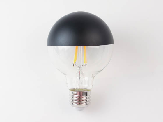 Bulbrite 776835 LED5G25/27K/FIL/HB/3 Dimmable 5W Half-Black G-25 LED Filament Bulb, 2700K, Medium (E26) Base