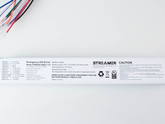 ATG Electronics STB45FA-O8WLi-170 STREAMER brand Emergency LED Driver, 8 Watts Output Power, 120-277V