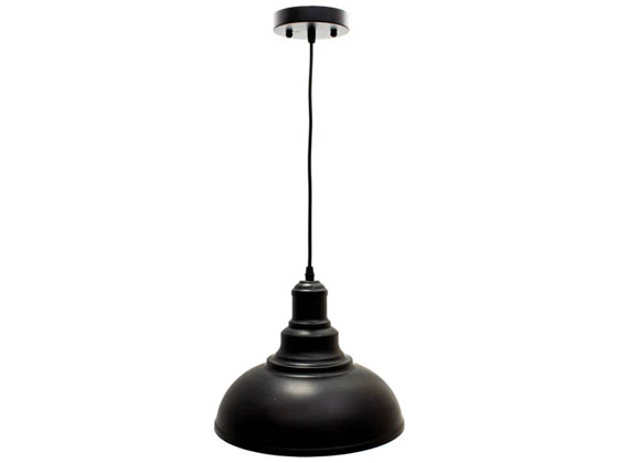 Westgate LCFA-MCT5-BK 25 Watt 12 Inch Dimmable Vintage LED Pendant Fixture With Selectable CCT, 120 Volt, Black Finish