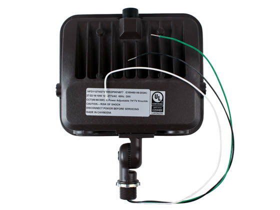 Contractor Choice FL-45281 FL-27WDDK-PC-KN LED Flood Light Wattage (11/16/20/27W) and Color Selectable with Photocell and Knuckle Mount