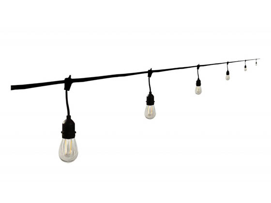 Satco Products, Inc. S8020 24FT/LED/STRING LIGHT/120V Satco 12 socket 24ft LED String Light with Clear 2700K S14 Bulbs Included