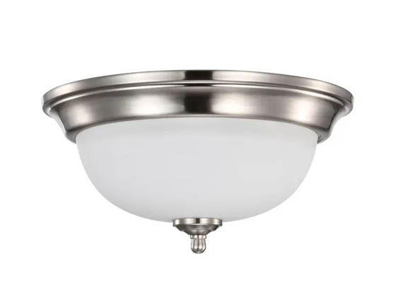 Satco Products, Inc. 62-1562 LED 19W 11" FLUSH MOUNT 3000K Satco Nuvo 11" LED Dome Light Fixture 19W 3000K Brushed Nickel Finish
