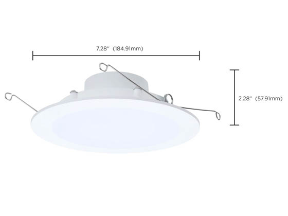 Satco Products, Inc. S11896 13WLED/DLR/6/FS/WF/RND/WH Satco 6" LED Downlight Color and Wattage Selectable Flat Wafer,  E26 Base