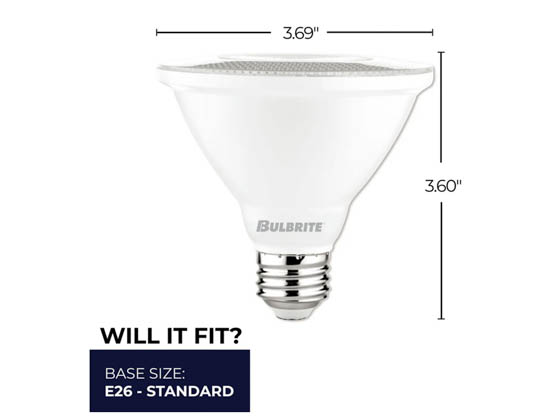 Bulbrite 772245 LED10PAR30S/B-FL40/830/WD/2 10W Dimmable PAR30 Short Neck LED Flood Lamp, Wet Rated,  3000K