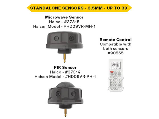 Halco Lighting 37314 HSN-SEN-PIR-DAY-010-3.5-BK Halco Bi-Level PIR Motion and Daylight Sensor for the ERHB Series UFO High Bay Fixtures (programming remote 90555 sold separate)