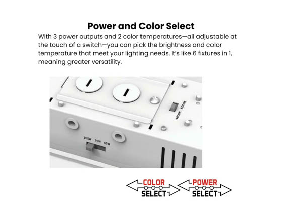 Keystone KT-HBLED105PS-2FB-8CSD-VDIM-P Linear High Bay Fixture Wattage (65/90/105W) and Color Selectable Includes Control Ready Port