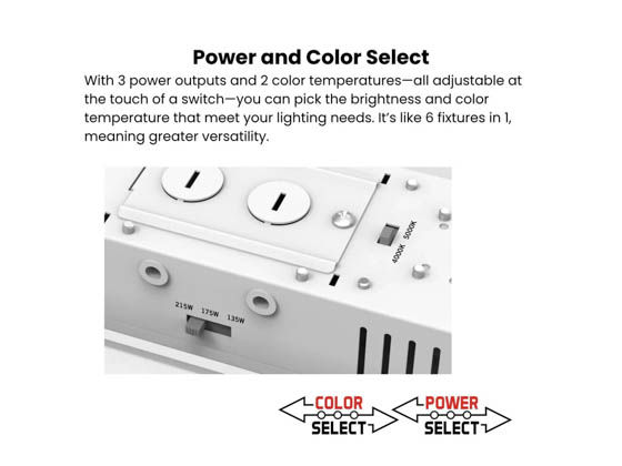 Keystone KT-HBLED215PS-2FB-8CSD-VDIM-P Linear High Bay Fixture Wattage (135/175/215W) and Color Selectable Includes Control Ready Port