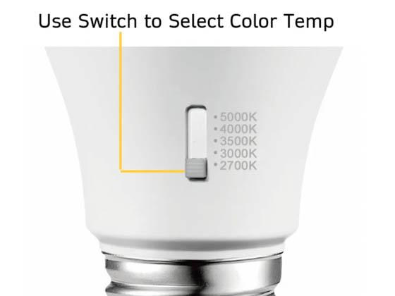 Halco Lighting 83214 15A19-LED-9CS-E26-D-T20 Halco 11 Watt Dimmable A-19 Bulb, 5 Color Selectable, 90 CRI, T20 Compliant