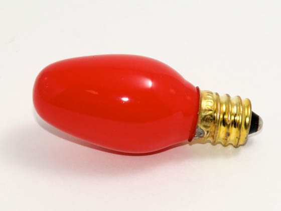 Bulbrite 709707 7C7R (120V) 7W 120V C7 Red Holiday E12 Base