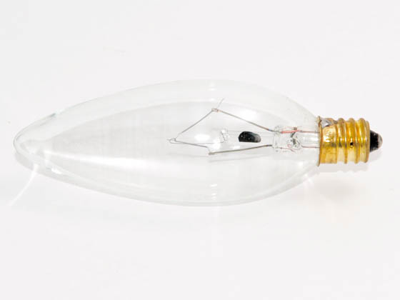 Bulbrite 400025 25CTC/32/3 25W 130V Clear Blunt Tip Decorative Bulb, E12 Base