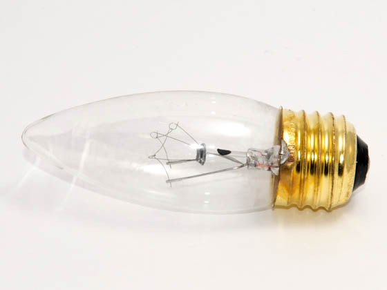 Bulbrite 405025 25ETC (130V) 25W 130V Clear Blunt Tip Decorative Bulb, E26 Base