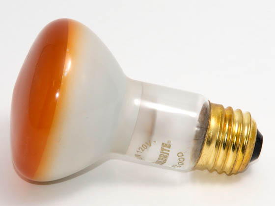 Bulbrite 222050 50R20A  (Amber) 50W 120V R20 Amber Reflector Flood E26 Base
