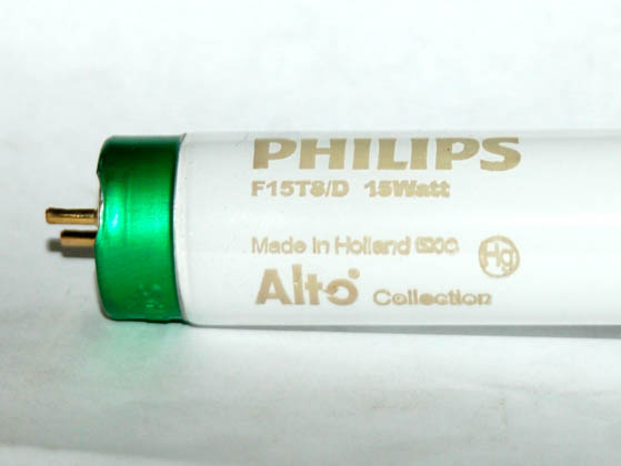 Philips Lighting 378232 F15T8/D  ALTO (DISC. USE 407205) Philips 15 Watt, 18 Inch T8 Daylight White Fluorescent Bulb
