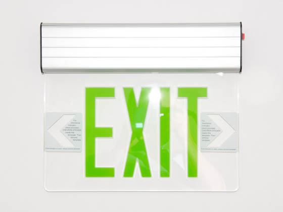 Simkar SK6600025 SELB1GA Aluminum LED Exit Sign Green Lettering Battery Backup