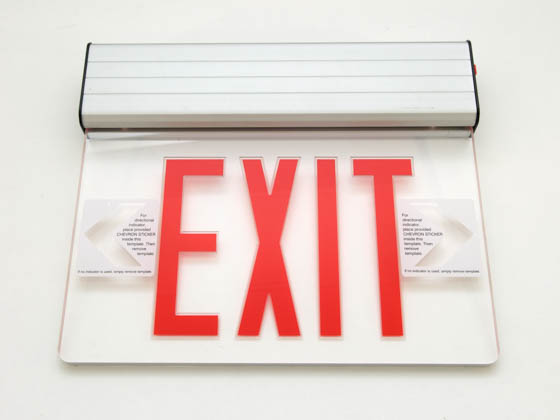 Simkar SK6600026 SELB1RA Aluminum LED Exit Sign Red Lettering Battery Backup