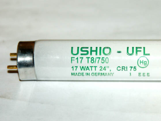 Ushio U3000085 UFL-F17T8/750 (DISC REFER TO U3000262) 17 Watt, 24" T8 Bright White Fluorescent Bulb