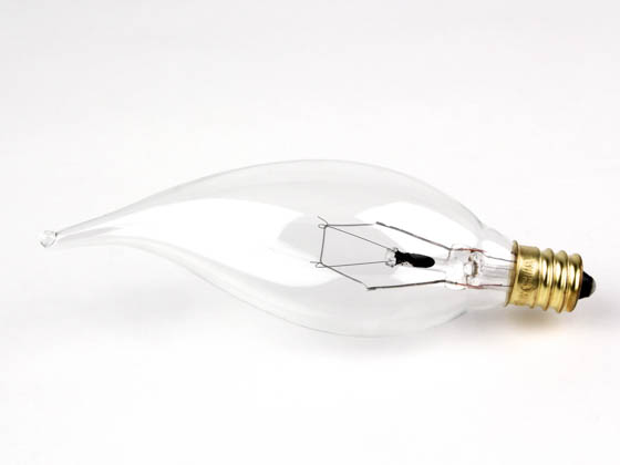 Bulbrite 403540 40CFC/HV 40W 220V Clear Bent Tip Decorative Bulb, E12 Base