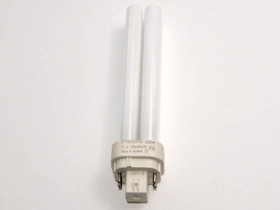 Philips Lighting 383307 PL-C 18W/830/4P/ALTO (4 Pin) Philips 18W 4 Pin G24q2 Soft White Double Twin Tube CFL Bulb