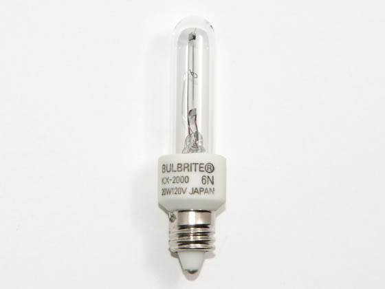Bulbrite B473120 KX20CL/MC KX2000 20W 120V T3 Clear Chroma Bulb, E11 Base