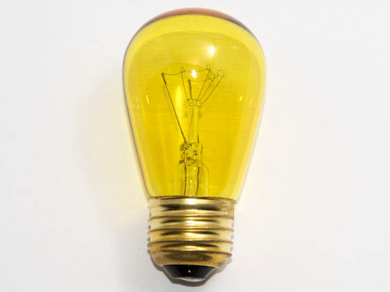 E26 Base Bulbrite 11W 130V S14 Yellow Sign or Indicator Bulb 