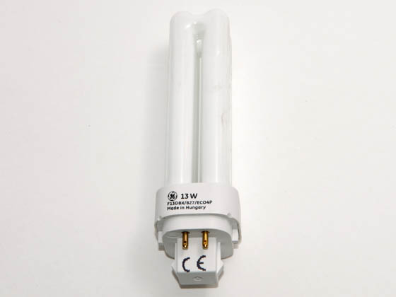 GE GE30035 F13DBX/SPX27/4P (4-Pin) 13 Watt, 4-Pin Very Warm White Double Twin Tube CFL Bulb